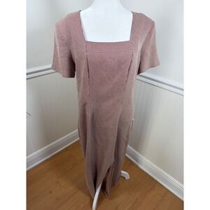 Hearts Vintage Red Gingham Square Neck Short Sleeve Midi Dress Women Size 11/12